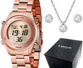 Kit relógio lince feminino rose gold digital com colar e brinco sdr4638l rxrx Kit relógio lince feminino rose gold digital com colar e brinco sdr4638l rxrx