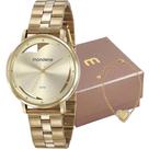 Kit Relógio Mondaine Dourado Feminino 53748LPMKDE1K1