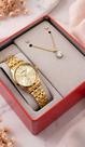 Kit Relógio Mondaine Feminino Analógico Com Colar E Brinco Folheados Com Pedras E Strass Prata Com Pulseira Em Aço Inoxidável A Prova Dágua Original