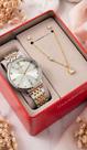 Kit Relógio Mondaine Feminino Analógico Elegante Bicolor Prata E Dourado Com Colar E Brincos Folheados Com Strass Pulseira Em Aço Inoxidável Original