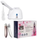 Kit Removedor Cravos Espinhas à Vácuo Sucção + Vaporizador Vapor Facial Ozônio