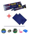Kit Reparador Piscina Boia Colchão Inflavel Cola Vinil Lona Azul
