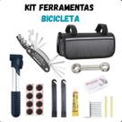 Kit reparo bicicleta com bolsa compacta e leve.