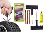 Kit Reparo de Pneu Sem Câmara C/Chaves Carro e Moto + 15 Refil Macarrão