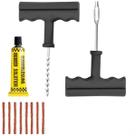 Kit Reparo de Pneu Sem Câmara C/Chaves Carro e Moto + 15 Refil Macarrão