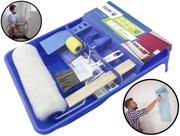 Kit Reparo Manutenção 7 Peças Parede Teto Tintas Multiuso Profissional Suporte Bandeja Rolo Pincel