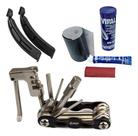 Kit Reparo Pneu Bike Canivete Ferramentas Chave Bicicleta