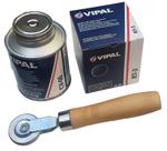 Kit Reparo Pneu Câmara Rt-3 + Cola Cv00 + Rodilho Vipal