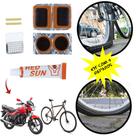 Kit Reparo Remendo Para Câmara De Ar Pneu Bike C/ Lixa Cola