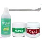 Kit Repos Amaciante de Cutículas 150ml Creme Removedor Ureia 120gr Espátula 222 Aço Inox