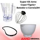 Kit Reposição Completo Arno Original: Copo, Tigela, Correia e Batedor para Cozinha