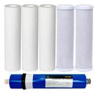 Kit Reposição Filtro Aquário 3 Pp 2 Carbon Block 1 Ro 100gpd Branco