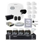 Kit Residencial 4 Câmeras Hd 3,6mm + Alarme Sem Fio Completo