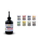 Kit Resina de Cura UV VR Flash 100g 8 Pastas Cor Sólidas 25g Kit Resina de Cura UV VR Flash 100g 8 Pastas Cor Sólidas 25g