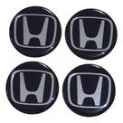 Kit resinado jogo 4 emblema de calota 48mm honda preto
