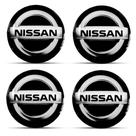 Kit resinado jogo 4 emblema de calota 48mm nissan preto