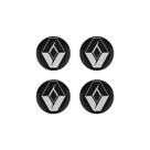 Kit resinado jogo 4 emblema de calota 48mm renault preto