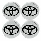 Kit resinado jogo 4 emblema de calota 48mm toyota cinza