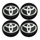 Kit resinado jogo 4 emblema de calota 48mm toyota preto
