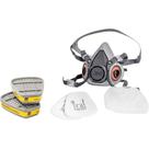 Kit Respirador Semifacial 6200 com Cartucho de Filtros 6003 Amarelo, Hb004643753, 3M OstenVonder