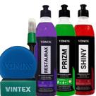 Kit Restaurador Vidros Pneus Plásticos Vonixx Prizm Shiny Restaurax 500ml