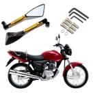 Kit Retrovisor Triangular Esportivo R08 Dourado para Moto CG 150 Titan KS 2004 2005 2006 2007 2008 2009 2010 - 2020