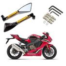 Kit Retrovisor Triangular Esportivo R08 Dourado para Moto Honda CBR 250R 2010 2011 2012 2013 2014 2015 2016 2017
