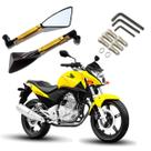 Kit Retrovisor Triangular Esportivo R08 Stallion Dourado para Moto Honda CB 300R 2010 2011 2012 2013