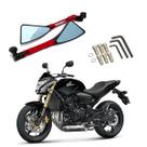 Kit Retrovisor Triangular Esportivo Stallion R08 Vermelho para Moto Honda CB 600 HORNET 2005 2006 até 2013