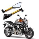 Kit Retrovisor Triangular R08 Esportivo Dourado para Moto Yamaha MT 01 1670CC 2005 2006 2007 2008 2009 2010 até 2019 Kit Retrovisor Triangular R08 Esportivo Dourado para Moto Yamaha MT 01 1670CC 2005 2006 2007 2008 2009 2010 até 2019