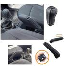 Kit Revestimento Couro Capa Manopla Câmbio Manual e Alavanca Freio De Mão Volkswagen Gol G5