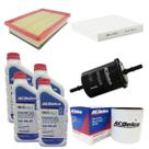 Kit Revisão 4 Litros 0W20 ACDelco Dexos1 + Filtros Cobalt Onix Prisma Spin 2017 em Diante 4 Cilindros