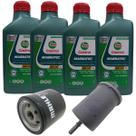 Kit Revisão 4 Litros Óleo 5W40 100% Sintético Castrol 1 Filtro Óleo 1 Filtro Combustível Gol Saveiro Voyage Flex 2008 até 2013