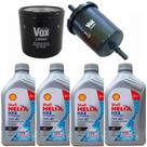Kit Revisão 4 Litros Óleo 5w40 Shell HX8 + Filtro Óleo e Combustível Up! Gol Fox Voyage Saveiro Polo Golf Virtus Nivus TCross Todos 2014 até 2022