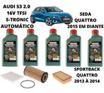 Kit revisao troca de oleo audi s3 2.0 2013 em diante castrol