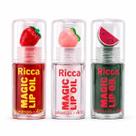 Kit Ricca Magic Lip Oil: Morango, Melancia e Pessego