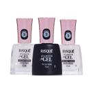 Kit Risqué Diamond Gel C/ 3 Top Coats Efeito Cristal E Paetê