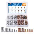 Kit Rivet Nut EilxMag 840PCS SAE e aço carbono métrico e alumínio