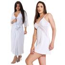 Kit Robe Noiva Roupão Hobe Camisola Sensual Sexy Com Tule