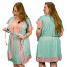 Kit Robe Roupão e Camisola Amamentação Plus Size Roupa de Dormir e BanhoTamanho Grande