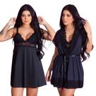 Kit Robe Roupão e Camisola Amamentação Pós Parto Liso Renda Maternidade Gestante