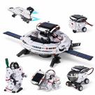 Kit robo solar 6 em 1 educativo robotica montar estacao espacial energia placa