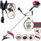 Kit Roçadeira 5 Em 1 Anmax CG430-P À Gasolina 43cc Ideal Para Todos os Tipos de Trabalhos Com Carretel de Nylon, Lâmina 2 Pontas, Lâmina 3 Pontas, Lâmina 40 Dentes, Lâmina 80 Dentes + ÓLEO STIHL 2T