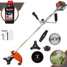 Kit Roçadeira 5 Em 1 Vulcan VR330-P À Gasolina 33cc Ideal Para Todos os Tipos de Trabalhos Com Carretel de Nylon, Lâmina 2 Pontas, Lâmina 3 Pontas, Lâmina 40 Dentes, Lâmina 80 Dentes + ÓLEO TOYAMA