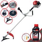 Kit Roçadeira Multifuncional Anmax CG430P À Gasolina 43cc 2HP 9.000rpm Completa Com Carretel Nylon e Faca 2 Pontas + EXTRA Faca 3 Pontas, Faca 40 Dentes, Faca 80 Dentes + ÓLEO TOYAMA 2T Kit Roçadeira Multifuncional Anmax CG430P À Gasolina 43cc 2HP 9.000rpm Completa Com Carretel Nylon e Faca 2 Pontas + EXTRA Faca 3 Pontas, Faca 40 Dentes, Faca 80 Dentes + ÓLEO TOYAMA 2T