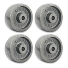 Kit Roda 4 Pol R 414 Ferro Fundido p/ Rodízio 300kg (2un) Kit Roda 4 Pol R 414 Ferro Fundido p/ Rodízio 300kg (2un)