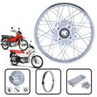 Kit roda traseira cromado completo desmontado com cubo e raios smartfox honda pop100 pop110
