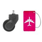 Kit Rodinha mais Tag de Bagagem Rosa Escuro