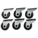 Kit Rodinhas Fixas Móveis Mini Rodízio Roda 6 und Preto