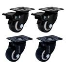 Kit Rodízio COLSON 2 Pol Série 210 Black 200kg Total 2 com Freio + 2 Fixos Placa 72x52